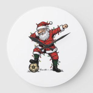 Relógio Grande Camisa Esportiva de Natal do Papai Noel Vintage_1