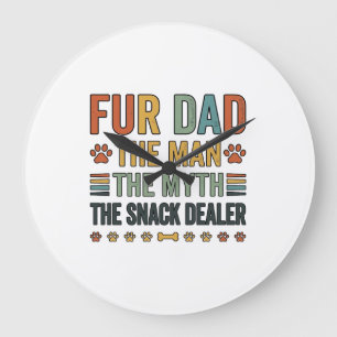 Relógio Grande Camisa Fur Dad The Snack Dealer Vintage Dog Lover_