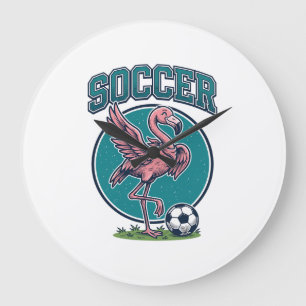 Relógio Grande Camisa Gráfica do Jogador de Futebol Flamingo Vint