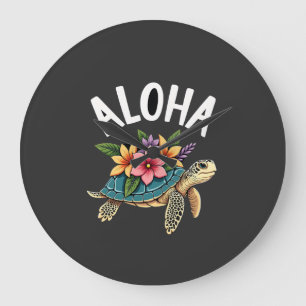 Relógio Grande Camisa havaiana aloha havaí Kids Tartaruga Hibisco