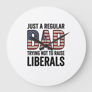 Relógio Grande Camisa Pai Normal Tentando Não Criar Liberais_1