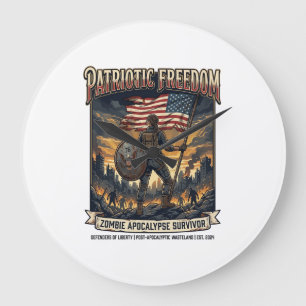 Relógio Grande Camisa Patriótica de Sobrevivente do Apocalipse Zu