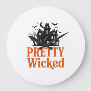 Relógio Grande Camisa Pretty Wicked Vintage Halloween Casa Assomb