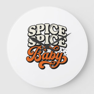 Relógio Grande Camisa Spice Spice Baby Tipografia Vintage Retro D