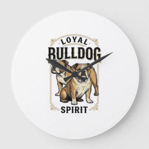 Relógio Grande Camisa Vintage Bulldog Camiseta de Gravura de Bull