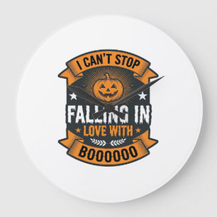 Relógio Grande Camisa Vintage de Abóbora de Halloween se Apaixona