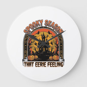 Relógio Grande Camisa Vintage de Halloween Sentimento da Temporad