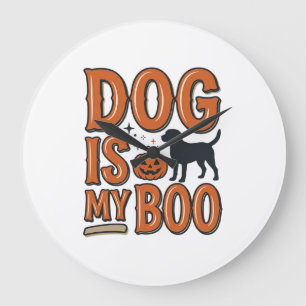 Relógio Grande Camisa Vintage Dog Is My Boo Halloween Design_1