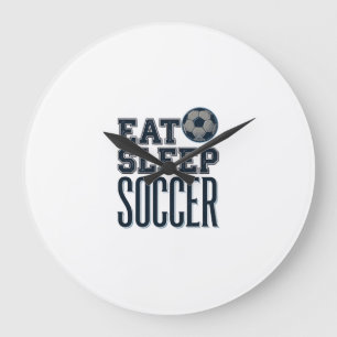 Relógio Grande Camisa Vintage Eat Sleep Futebol Design (2)_1