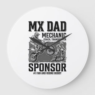 Relógio Grande Camisa Vintage MX Dad Motocross Riding Buddy Desig