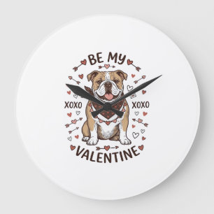 Relógio Grande Camisa Vintage Valentine Bulldog XOXO Design_1