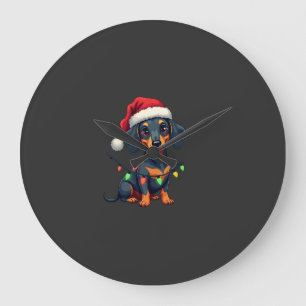 Relógio Grande Camisas de Natal de Árvore de Cachorro Dachshund P