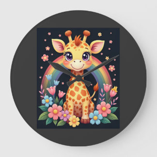 Relógio Grande Camiseta Amantes de Girafa