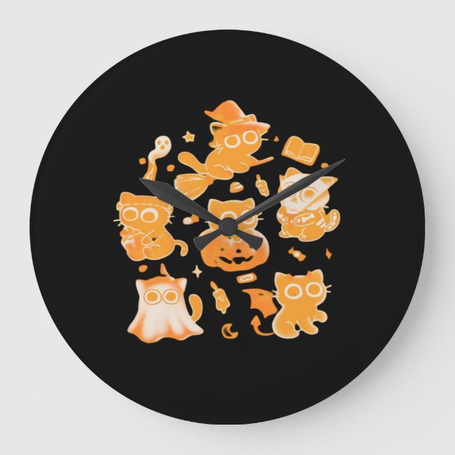 Relógio Grande Camiseta Clássica de Kittens (Frente)