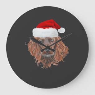 Relógio Grande Camiseta Clássica Natal Irish Setter
