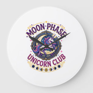 Relógio Grande Camiseta Comercial do Unicórnio Clube da Fase Luna