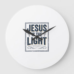 Relógio Grande Camiseta Cristã Vintage Jesus é a Luz