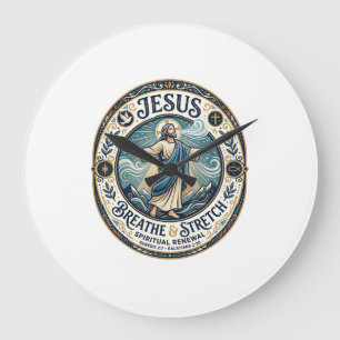 Relógio Grande Camiseta de Bem-Estar do Movimento Suave de Jesus 