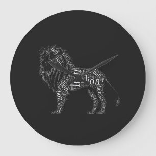 Relógio Grande Camiseta de Design de Tipografia de Leão Poderoso