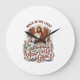 Relógio Grande Camiseta de Encorajamento para Deficientes Jesus I