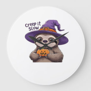 Relógio Grande Camiseta de Halloween da Bruxa Preguiçosa Fofa � A
