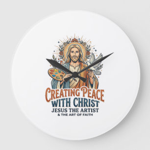 Relógio Grande Camiseta de Hobby de Aquarela de Jesus Fé Inspirad