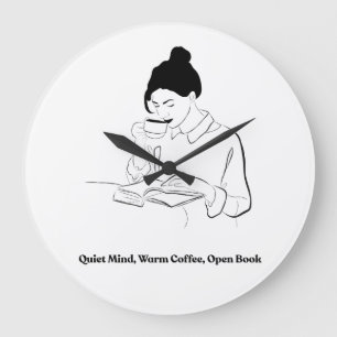 Relógio Grande Camiseta de Linha Artística Estética de Livro e Ca