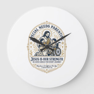 Relógio Grande Camiseta de Pais com Necessidades Especiais Jesus 