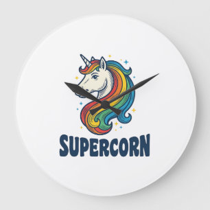 Relógio Grande Camiseta Desenho de Gravura Vintage Unicórnio Supe