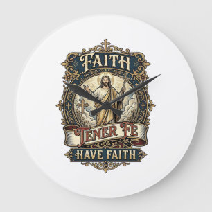 Relógio Grande Camiseta Famílias Multiculturais Bilíngues Jesus F