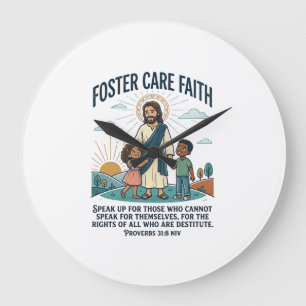 Relógio Grande Camiseta Gráfica Adoção de Jesus Cuidados Cristãos