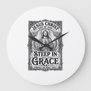 Relógio Grande Camiseta Gráfica Amante do Chá Jesus Cristão