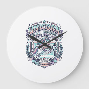 Relógio Grande Camiseta Gráfica Estilo Retro Unicórnio Alcançador