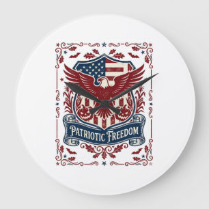 Relógio Grande Camiseta Gráfica Vetorial de Halloween Patriótica