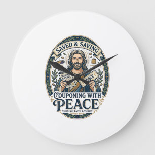 Relógio Grande Camiseta Jesus Cupom Brechó Frugal Fé Desenho