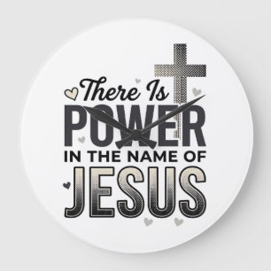 Relógio Grande Camiseta Jesus Power Tipografia Vintage Religiosa
