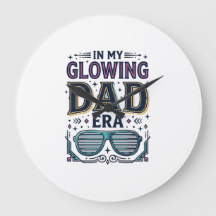 Relógio Grande Camiseta Óculos de Sol Neon Retro Era do Pai Glowi