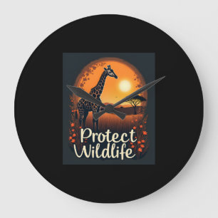 Relógio Grande Camiseta sem Mangas Girafa da Savana