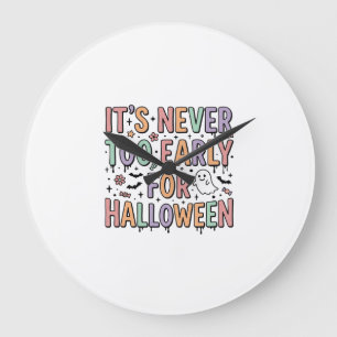 Relógio Grande Camiseta Típográfica Cute Vintage Halloween Muito 