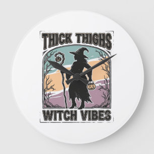 Relógio Grande Camiseta Vintage de Halloween de Vibrações de Brux
