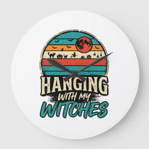 Relógio Grande Camiseta Vintage de Halloween Pendurada Com Minhas