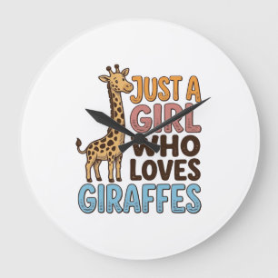 Relógio Grande Camiseta Vintage Só Uma Garota Que Ama Girafas (5)