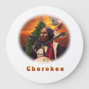 Relógio Grande Camisetas índias de Cherokee