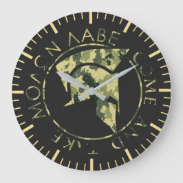 Relógio Grande Camo Militar Molon Labe Spartan Helmet