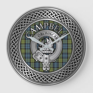 Relógio Grande Campbell Crest & Tartan Knot Large