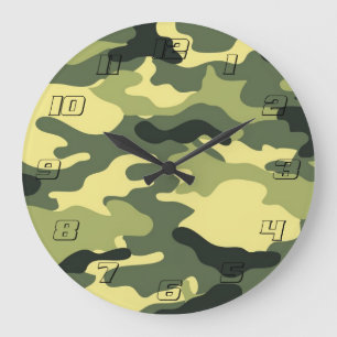 Relógio Grande Camuflagem Verde