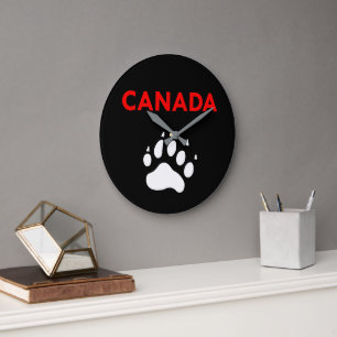 Relógio Grande Canadá Cor do Impressão de Pé de Pé Animal