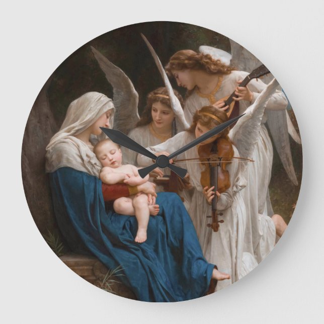 Relógio Grande Canção dos Anjos por William-Adolphe Bouguereau (Frente)