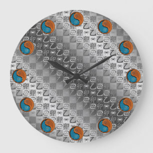 Relógio Grande Câncer & Coelho de Madeira