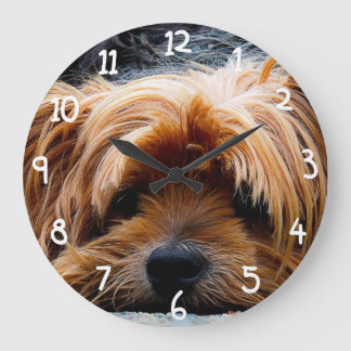 Relógio Grande Cão bonito do yorkshire terrier